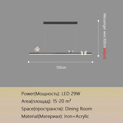 Lámpara colgante tipo araña de mariposa DecorBites™ para comedor, estudio, bar y oficina