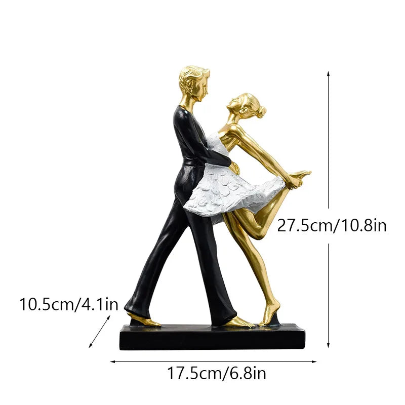 DecorBites™ Dancing Couple Sculpture: Romantic Wedding Engagement Figurine for Living Room Bedroom