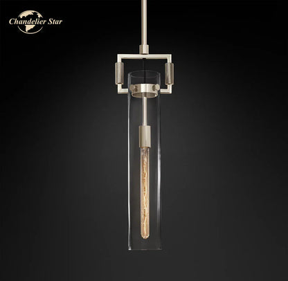 DecorBites™ LED Glass Cylinder Pendant Lights - Modern Kitchen Island Chandeliers