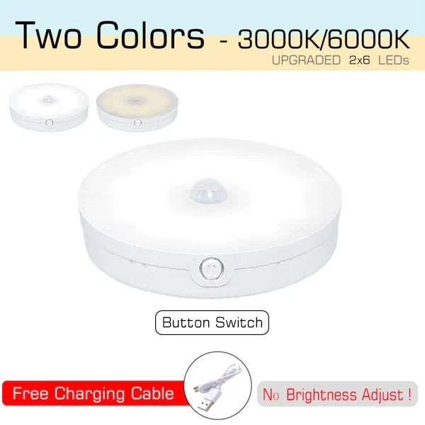 DecorBites™ LED Motion Sensor Nightlight | USB Rechargeable Wall Lamp for Stairs & Closet