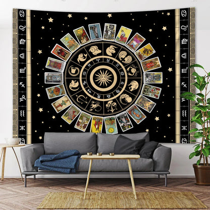 Decobites Mystic Symbol Mandala Tapestry for Bohemian Tarot Room Wall Decor