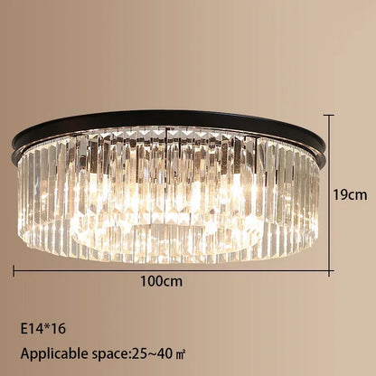 DecorBites™ Crystal Round Ceiling Chandelier for Elegant Living and Dining Rooms