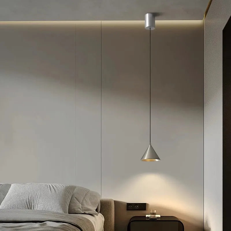 Minimalist Black Conical Aluminum Pendant Light