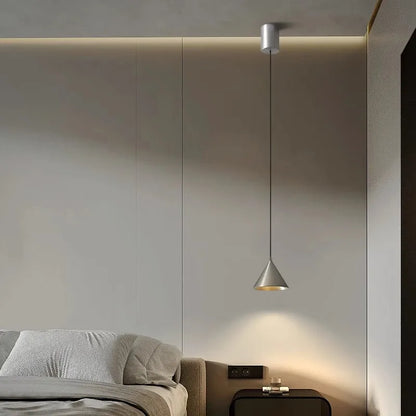 Minimalist Black Conical Aluminum Pendant Light