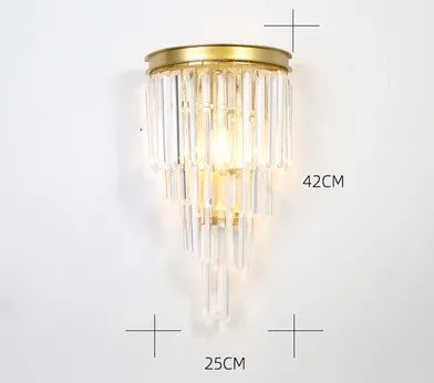 DecorBites™ مصابيح حائط كريستالية باللون الأسود الذهبي بتصميم حديث مع شمعدان LED لغرفة النوم وغرفة المعيشة