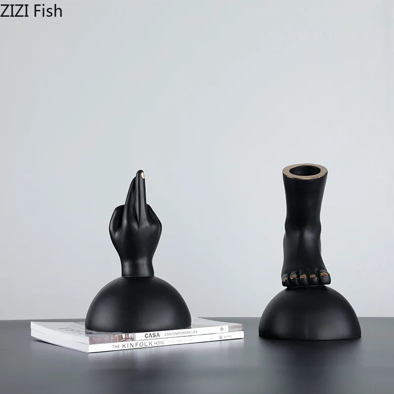 DecorBites™ Hand & Foot Statue Artwork: Abstract Sculpture Ornaments for Room Decor