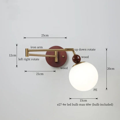 Lámpara de pared LED DecorBites™ Creamy Iron para dormitorio, sala de estar, baño, espejo y escalera.