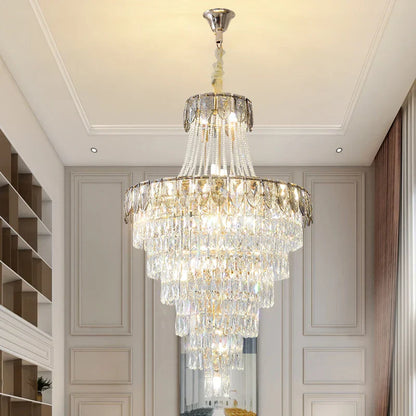 DecorBites™ Crystal Chandelier Art Living Room Lighting for Duplex Buildings and High-End Restaurants