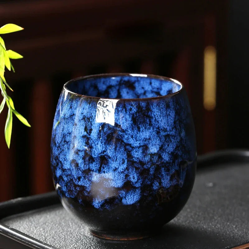 DecorBites™ Chinese Kiln Ceramic Coffee Cup Set, 250ml, Elegant Kung Fu Teacup Pottery Handmade