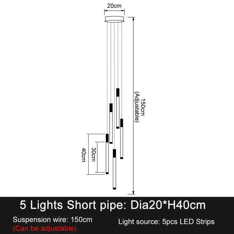 DecorBites™ Elegant LED Chandelier for Staircase & Living Room Décor