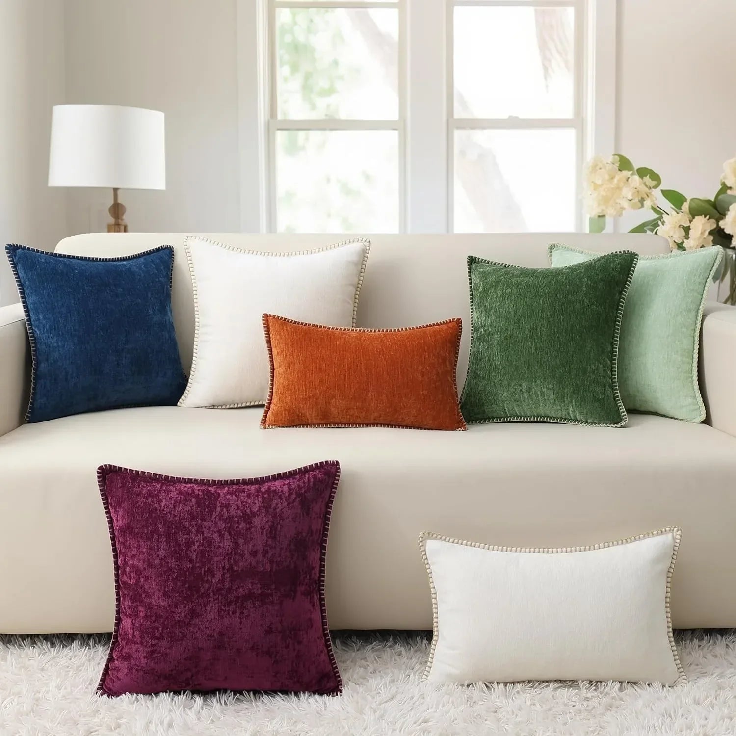 Velvet Chenille Cushion Set