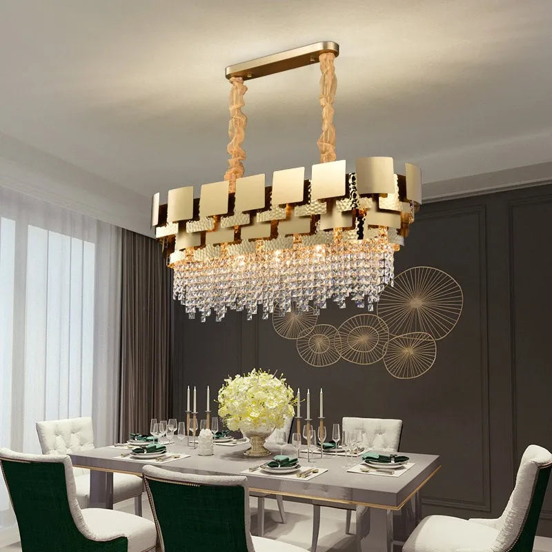 DecorBites™ Crystal Chandelier: Modern Luxury Lighting for Living Room, Dining, and Bedroom