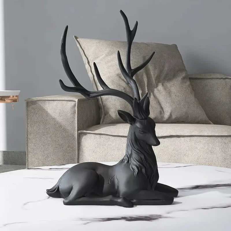 DecorBites™ Deer Sculpture: High-End Resin Elk Figurine for Luxury Home Decor