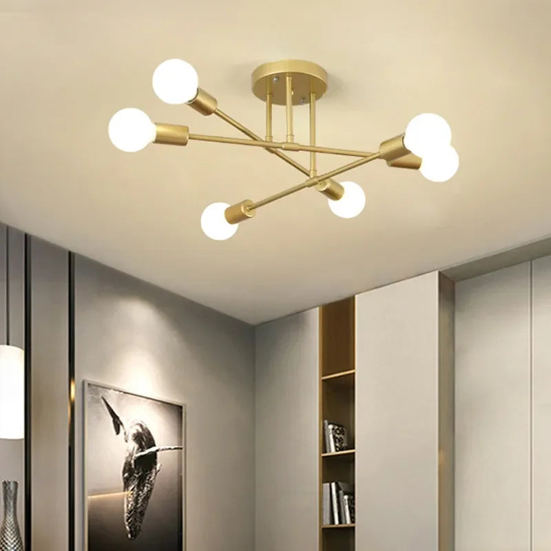 Gold Modern Ceiling Light Black-Gold Tricolor