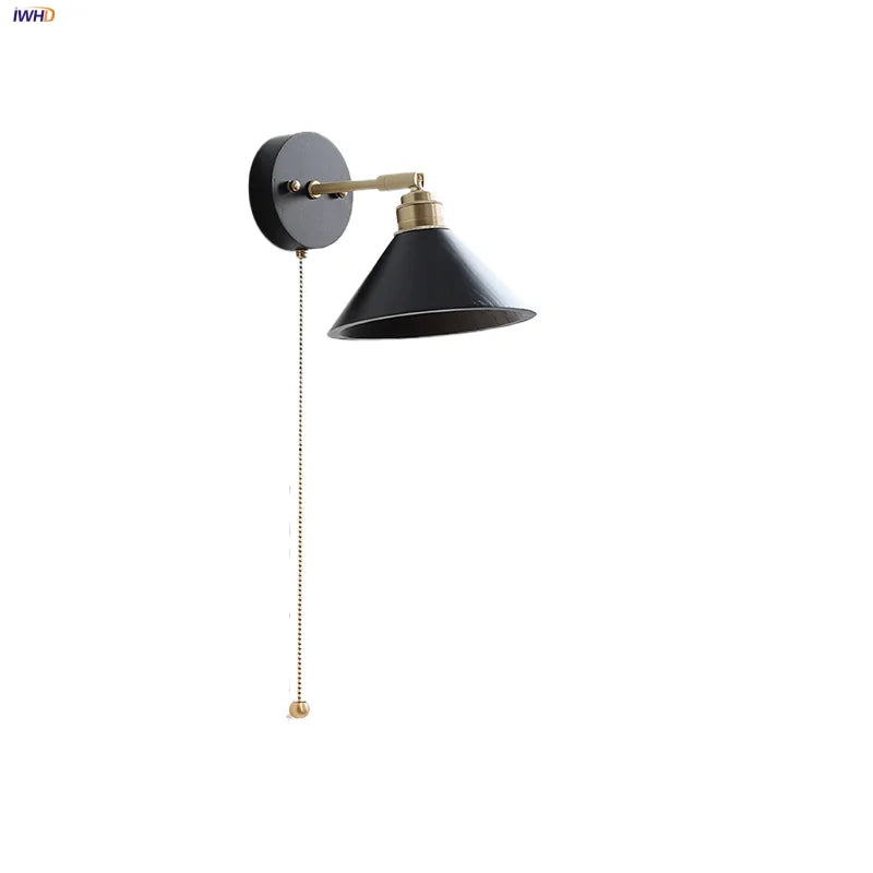 DecorBites™ Black Wood LED Wall Sconce Rotatable Stair Light, Modern Nordic Design