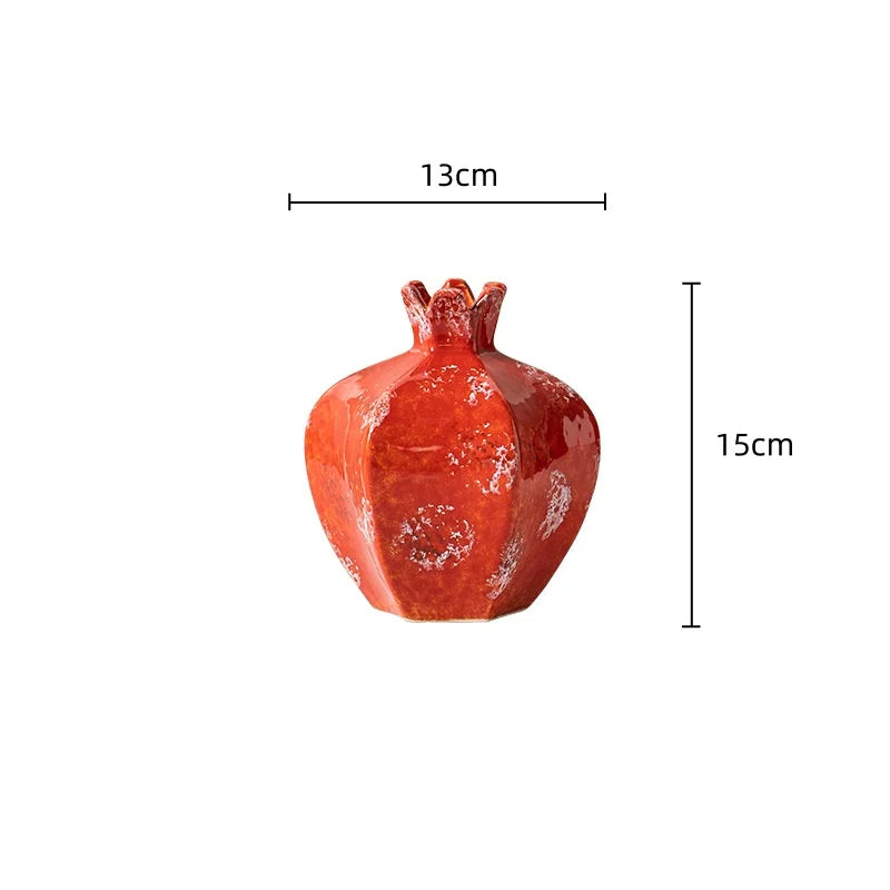 DecorBites™ Handmade Pomegranate Ceramic Vase: Stylish Home Decor & Flower Arrangement Accessory