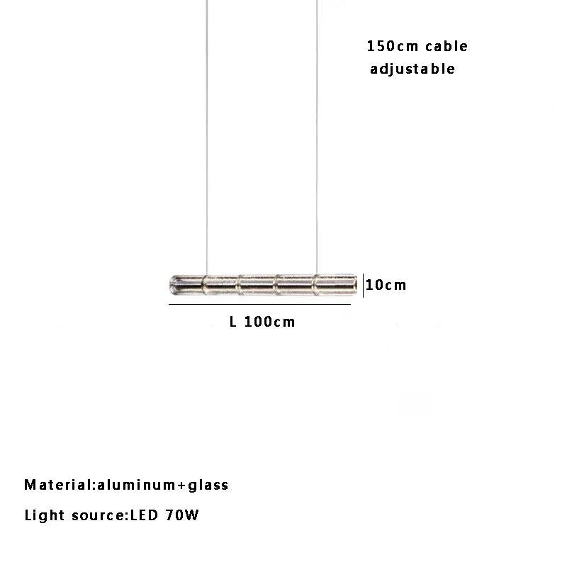 DecorBites™ Glass LED Chandelier: Modern Italian Design for Dining Room, Kitchen Island, or Home Luxury