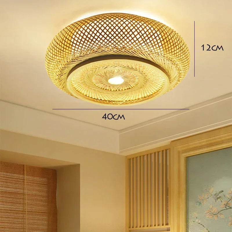 DecorBites™ Gloss Bamboo Art Rattan Ceiling Light Shade Chandelier Fixtures