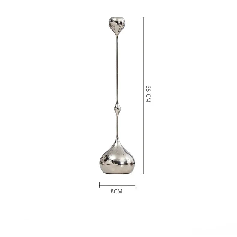 Sostenedor de velas en forma de gota de agua geométrica dorada Decorbites™ para escritorio, almacenamiento, centros de mesa para bodas