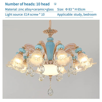 DecorBites™ Duplex Ceramic Crystal Pendant Lamp for Modern European Style Living Room