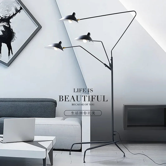 مصباح أرضي بذراع قابل للتعديل من DecorBites™: إضاءة سقف يابانية لغرفة المعيشة وديكور غرفة النوم