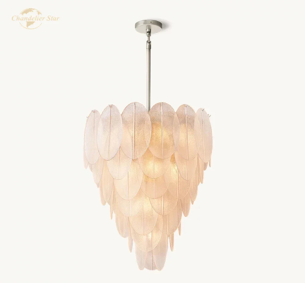 Decorbites™ LED-Blatt-Vanetti-Glasleuchter mit Stufen für Wohnzimmer, Esszimmer, Treppenhaus