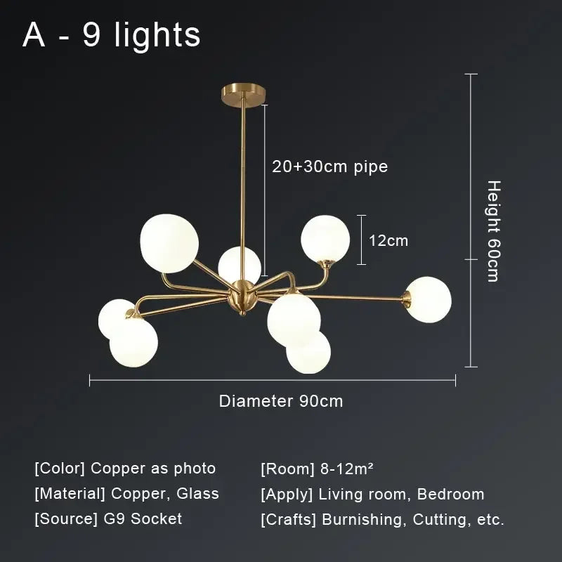 ثريا السقف النحاسية DecorBites™ لإضاءة ديكور المنزل