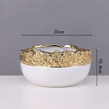 DecorBites™ Golden Edge Succulent Flower Pot Vase - Indoor Ceramic Planter Pot