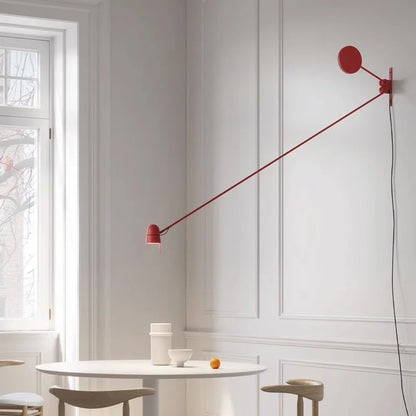 ديكوربايتس™ - مصباح حائط LED قابل للتعديل بذراع متأرجح باللونين الأحمر والأسود - إضاءة عصرية