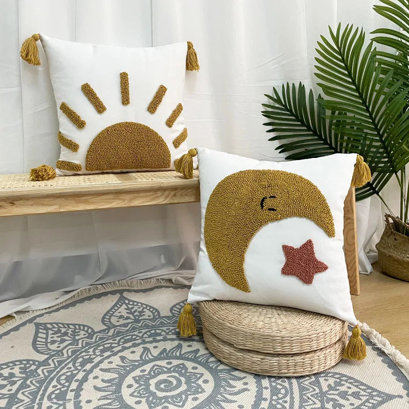 DecorBites™ Embroidered Decorative Pillowcases 45x45 - Sofa Cushions Covers & Home Decor