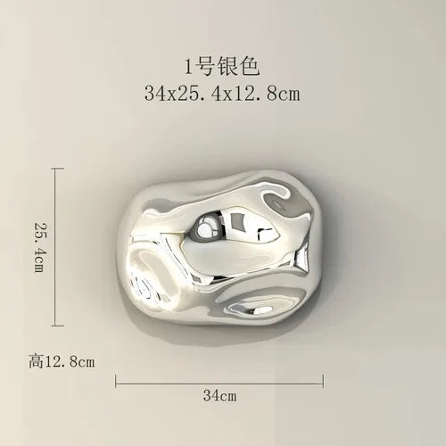 ديكور بايتس™ زينة جدارية من الحجر الذهبي ثلاثي الأبعاد لديكور أنيق للغرفة