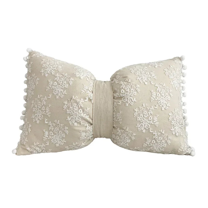 DecorBites™ Boho Linen Cotton Pillow Cover with Tassels - Beige Square/Rectangular 45x45cm/30x50cm