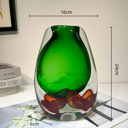 DecorBites™ Clear Fruit Tray Vase: Double Color Transparent Terrarium for Home Decor