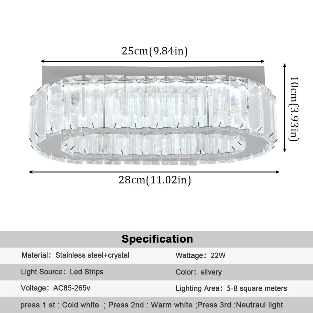 DecorBites™ Crystal Ceiling Chandelier: Modern LED Light with RC Dimming for Luxe Home Decor