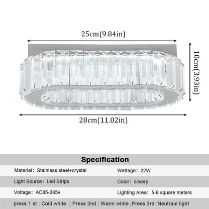DecorBites™ Crystal Ceiling Chandelier: Modern LED Light with RC Dimming for Luxe Home Decor