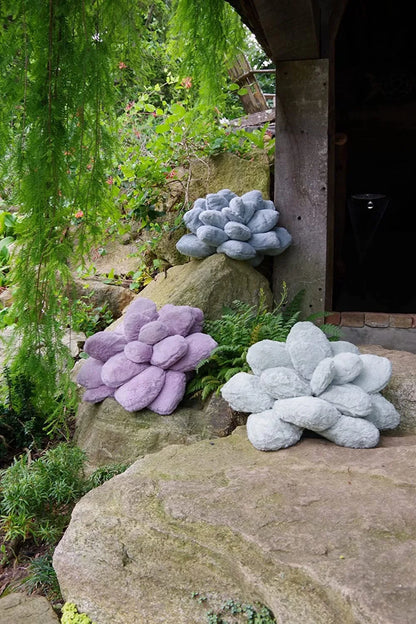 DecorBites™ 3D Succulent Cactus Flower Throw Pillow - Handcrafted Lavender Decor