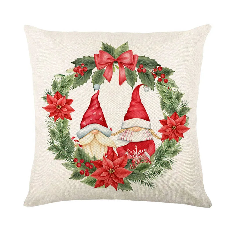 DecorBites™ Christmas Snow Elk Pillow Cover for Festive Home Decor