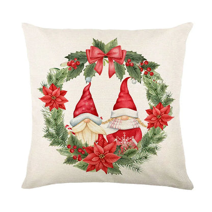 DecorBites™ Christmas Snow Elk Pillow Cover for Festive Home Decor