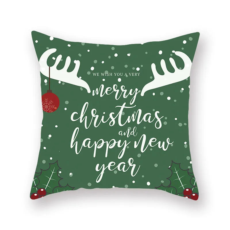 DecorBites™ Christmas Santa Elk Pillowcase 45x45cm for Sofa Chair Decor