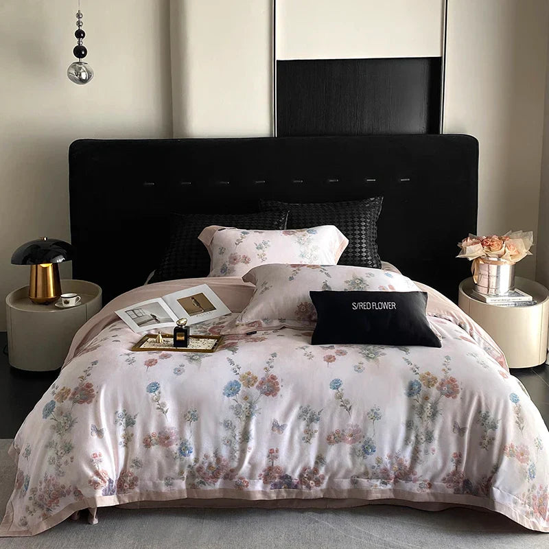 DecorBites™ Flowers Prints Bedding Set - Duvet Cover, Bed Sheet, Pillowcases