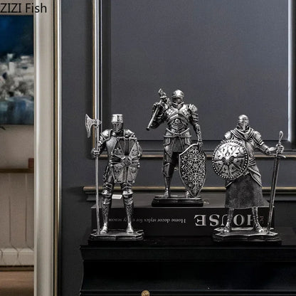 DecorBites™ Heavy Armored Knight Resin Statue Decoration for Desk and Room Aesthetic