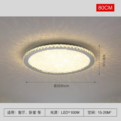 DecorBites™ Crystal Round LED Ceiling Chandelier - Modern Stainless Steel Light