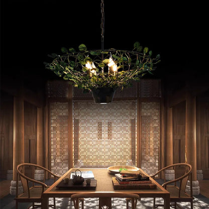 DecorBites™ Industrial Barbecue Restaurant Plant Light - Round Table Decorative Pendant
