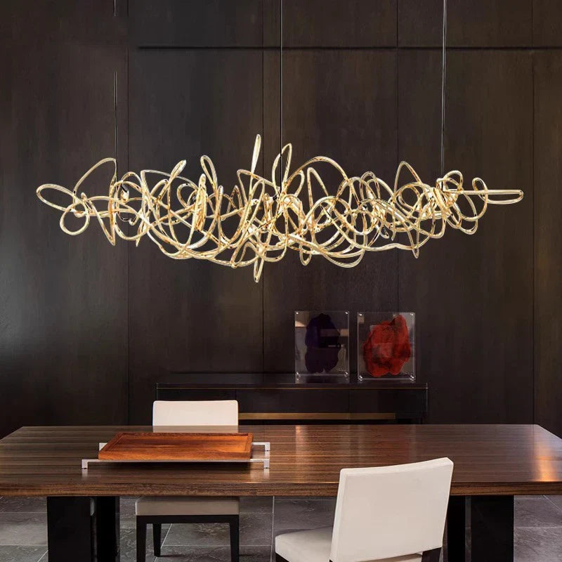 Nickel Geometric LED Chandelier