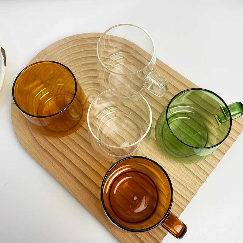 Decorbites™ Glas-Kaffeetasse: Bunte, langlebige, hitzebeständige Tasse für Tee, Saft, Milch