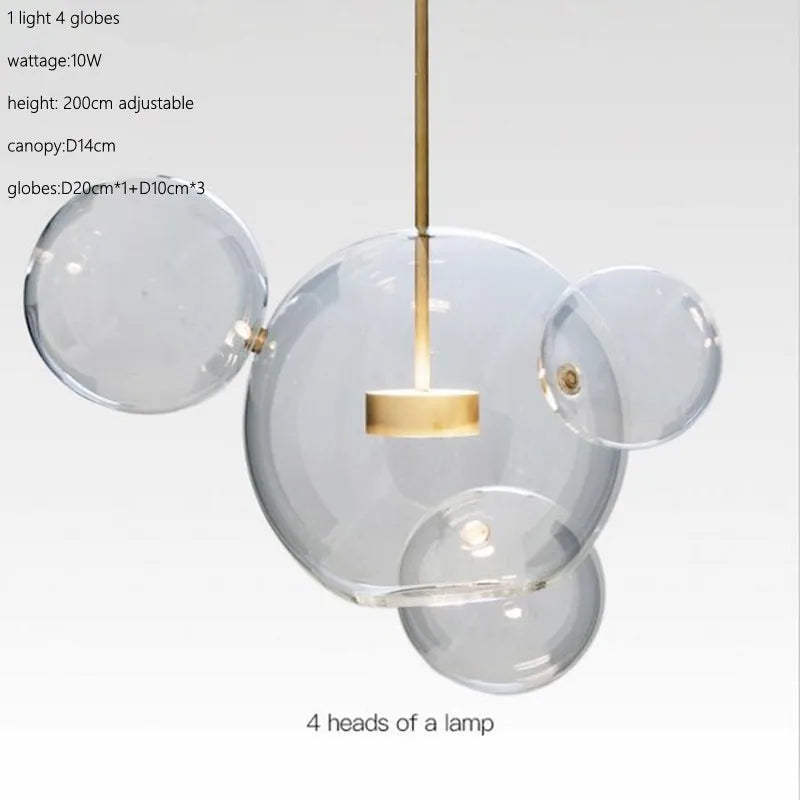 DecorBites™ Glass Bubble Ball LED Chandelier Mickey Light for Restaurant, Bar, and Store