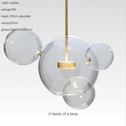 DecorBites™ Glass Bubble Ball LED Chandelier Mickey Light for Restaurant, Bar, and Store