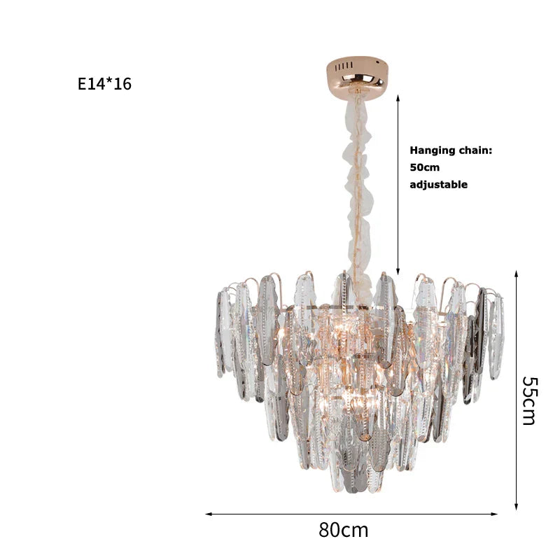 DecorBites™ Gold Crystal LED Chandelier Lighting for Dinning Table