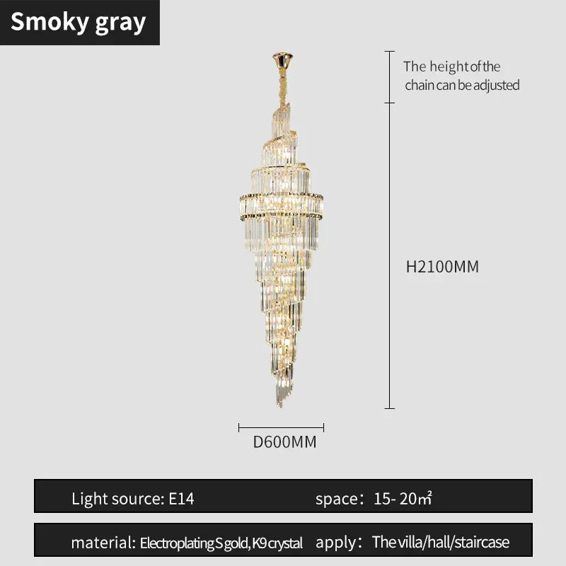 DecorBites™ K9 Deluxe Crystal Pendant Chandelier: Dazzling LED Ceiling Light for Modern Elegance