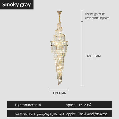 DecorBites™ K9 Deluxe Crystal Pendant Chandelier: Dazzling LED Ceiling Light for Modern Elegance